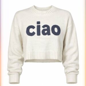 Sincerely Jules Cream and Navy Crew Neck Sweater